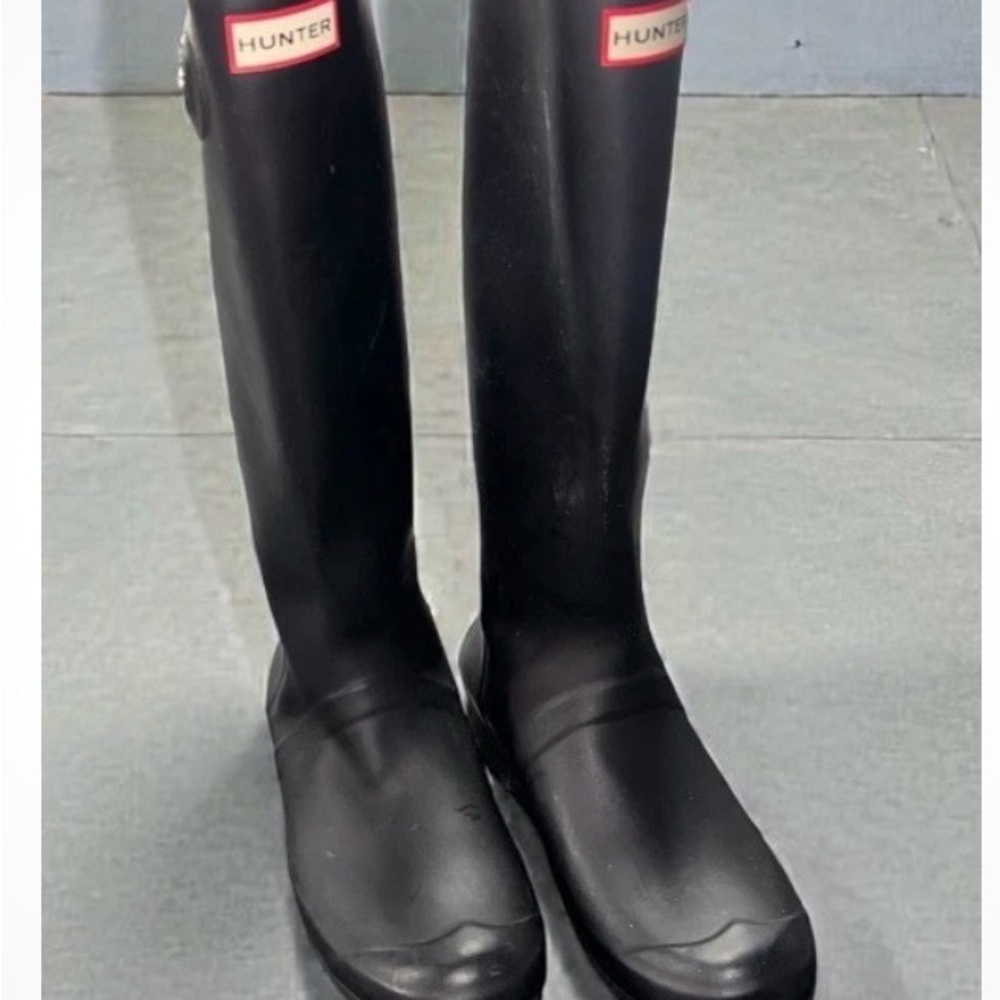 Authentic Original Hunter Black Tall Rain Boots sz 8